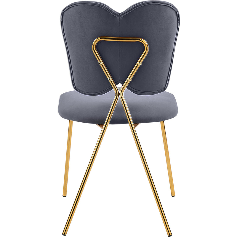 Meridian Angel Grey Velvet Dining Chair IMAGE 4