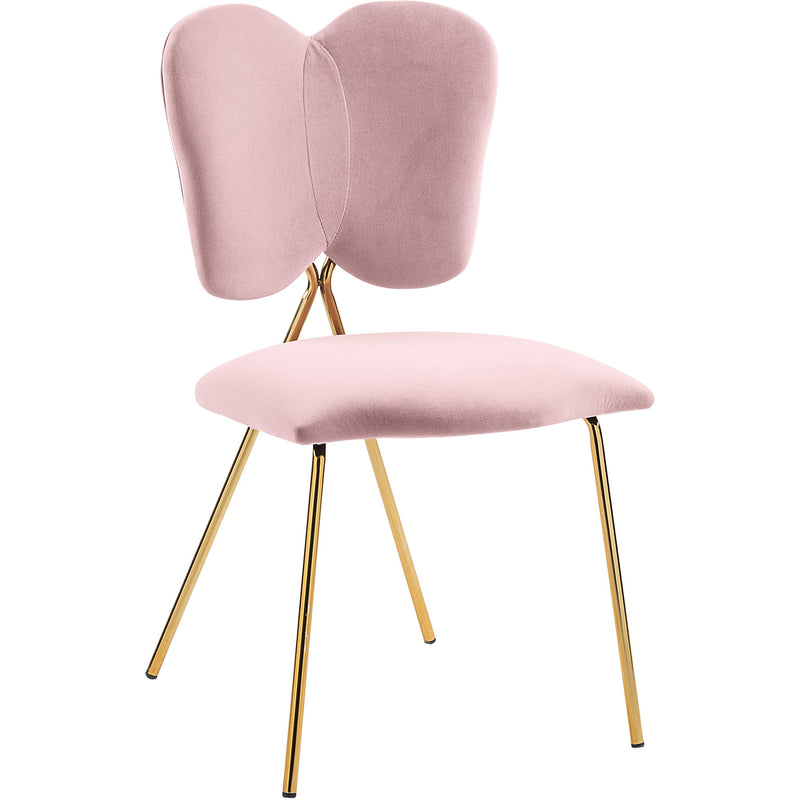 Meridian Angel Pink Velvet Dining Chair IMAGE 1