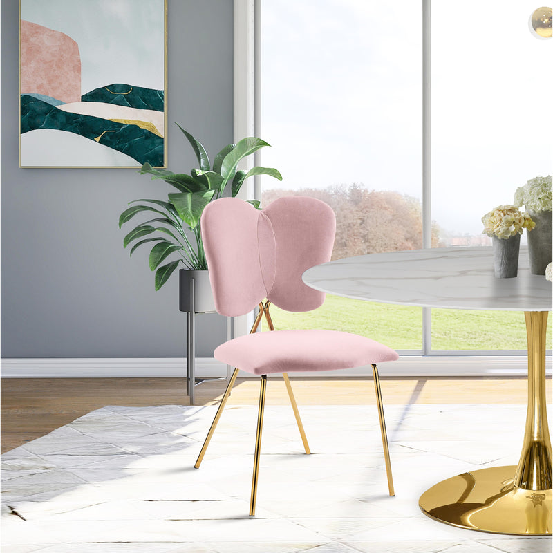 Meridian Angel Pink Velvet Dining Chair IMAGE 5