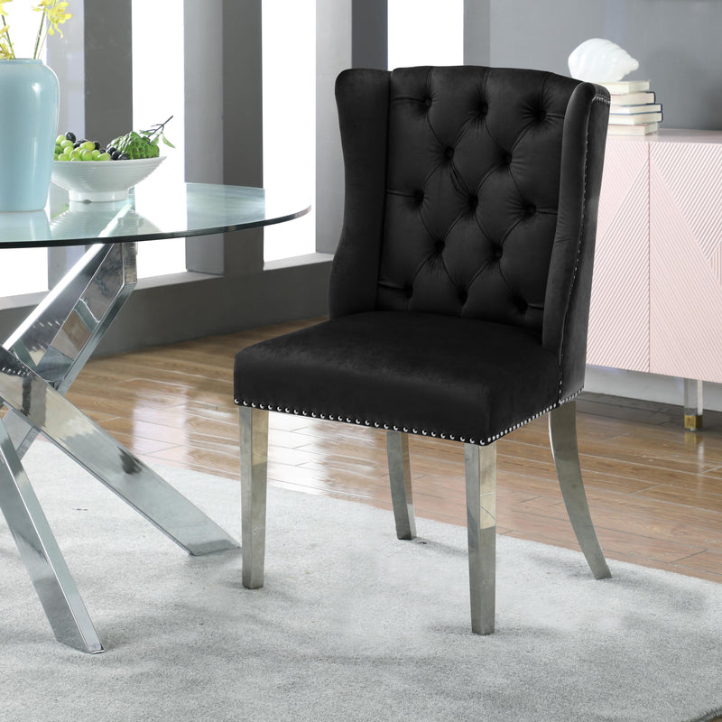 Meridian Suri Black Velvet Dining Chair IMAGE 4