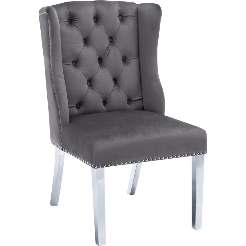 Meridian Suri Grey Velvet Dining Chair IMAGE 1