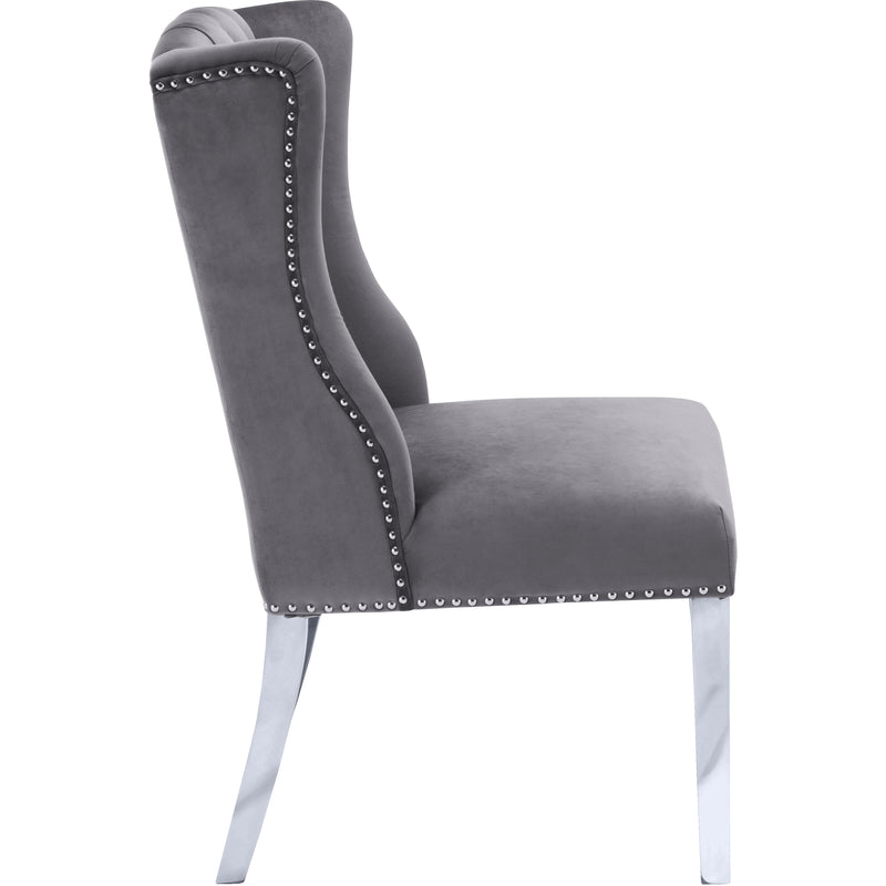 Meridian Suri Grey Velvet Dining Chair IMAGE 2