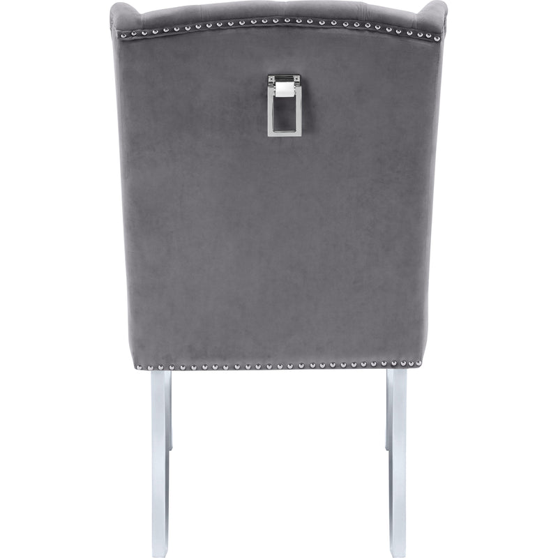 Meridian Suri Grey Velvet Dining Chair IMAGE 3