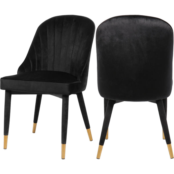 Meridian Belle Black Velvet Dining Chair IMAGE 1