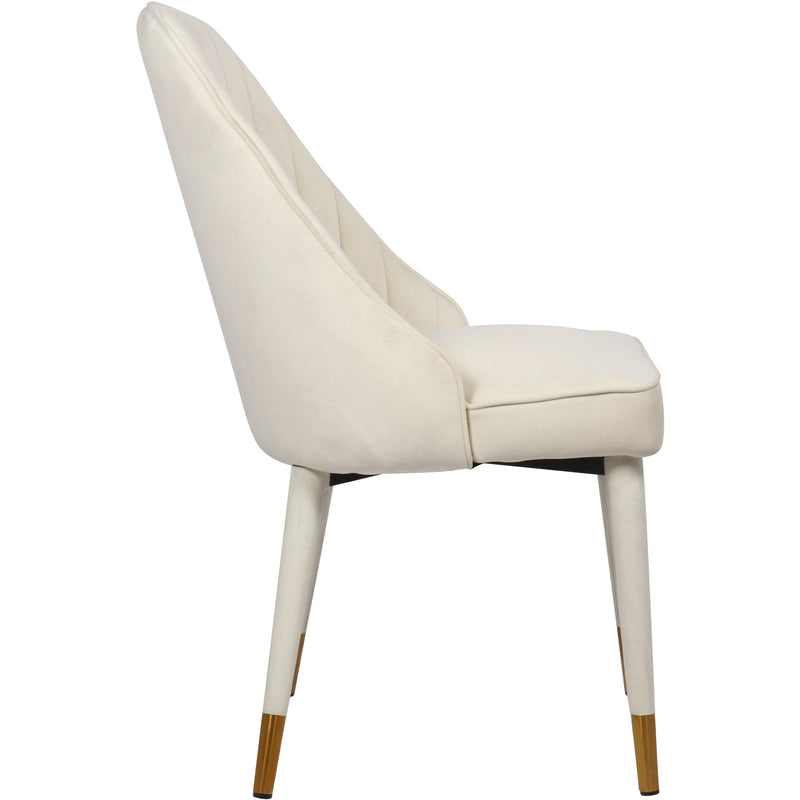 Meridian Belle Cream Velvet Dining Chair IMAGE 3