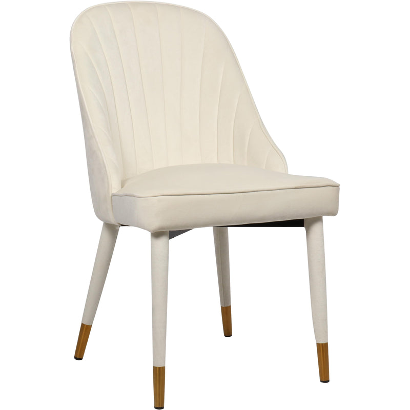 Meridian Belle Cream Velvet Dining Chair IMAGE 4