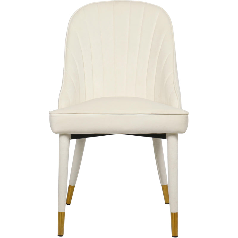 Meridian Belle Cream Velvet Dining Chair IMAGE 5