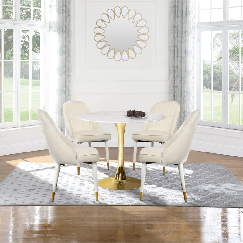 Meridian Belle Cream Velvet Dining Chair IMAGE 6