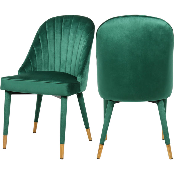 Meridian Belle Green Velvet Dining Chair IMAGE 1