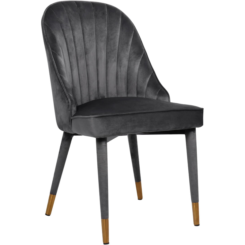 Meridian Belle Grey Velvet Dining Chair IMAGE 4