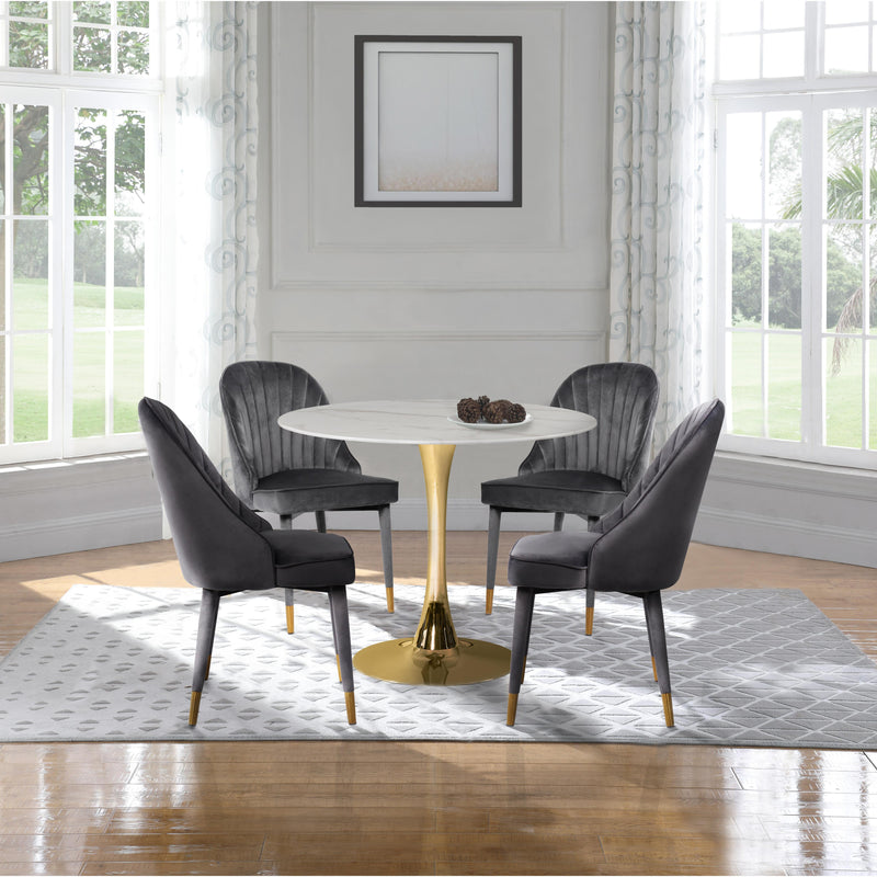 Meridian Belle Grey Velvet Dining Chair IMAGE 6