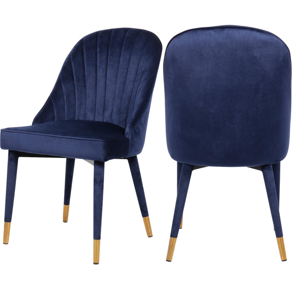 Meridian Belle Navy Velvet Dining Chair IMAGE 1