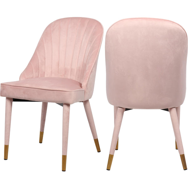 Meridian Belle Pink Velvet Dining Chair IMAGE 1