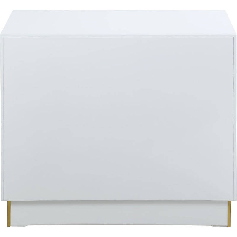 Meridian Cosmopolitan White Lacquer Side Table IMAGE 4