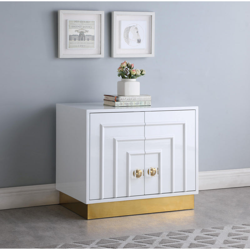 Meridian Cosmopolitan White Lacquer Side Table IMAGE 7