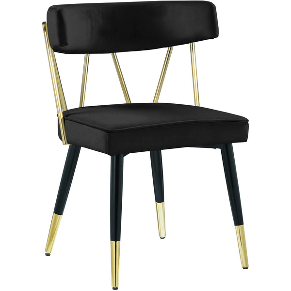 Meridian Rheingold Black Velvet Dining Chair IMAGE 1