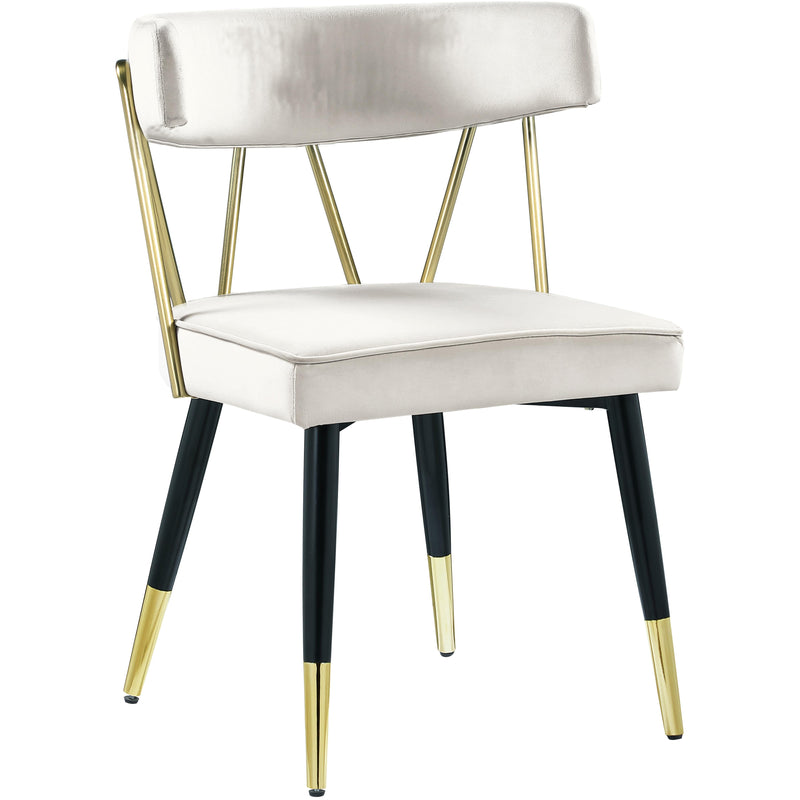 Meridian Rheingold Cream Velvet Dining Chair IMAGE 1