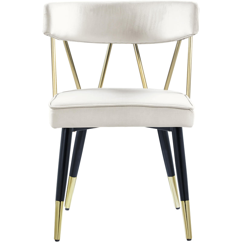 Meridian Rheingold Cream Velvet Dining Chair IMAGE 2