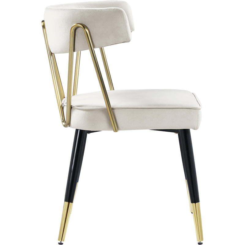 Meridian Rheingold Cream Velvet Dining Chair IMAGE 3