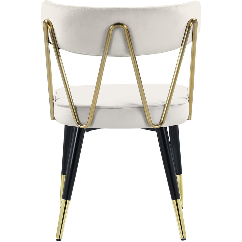 Meridian Rheingold Cream Velvet Dining Chair IMAGE 4