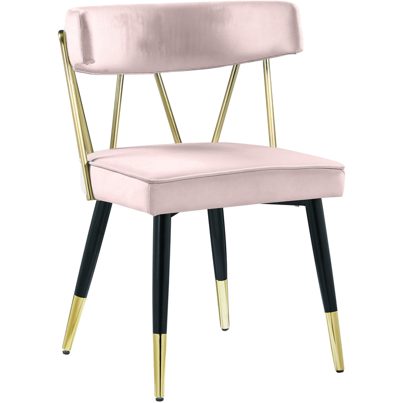 Meridian Rheingold Pink Velvet Dining Chair IMAGE 1