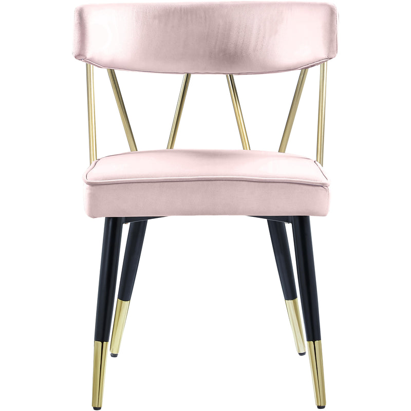 Meridian Rheingold Pink Velvet Dining Chair IMAGE 2