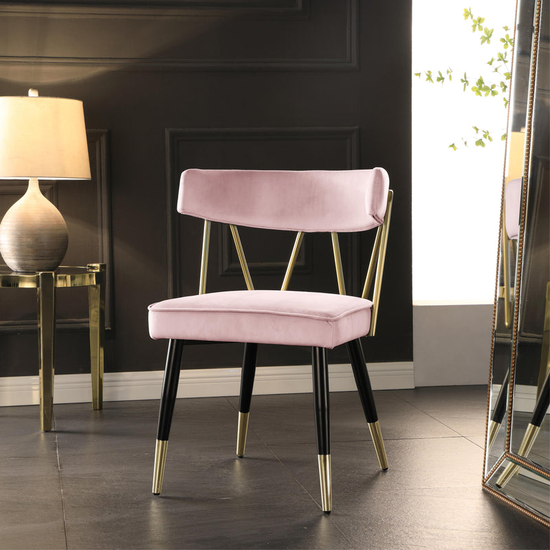 Meridian Rheingold Pink Velvet Dining Chair IMAGE 5