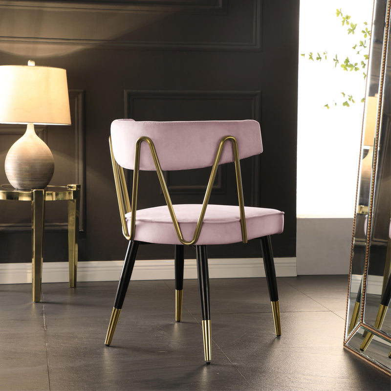 Meridian Rheingold Pink Velvet Dining Chair IMAGE 6