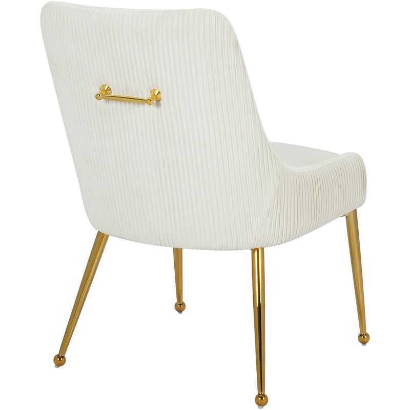 Meridian Ace Cream Velvet Dining Chair IMAGE 4