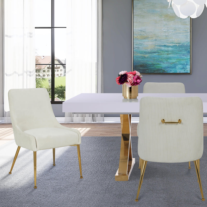 Meridian Ace Cream Velvet Dining Chair IMAGE 6