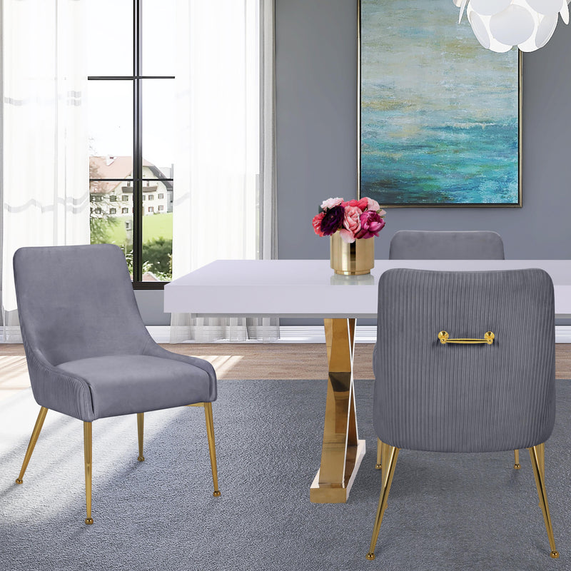 Meridian Ace Grey Velvet Dining Chair IMAGE 6