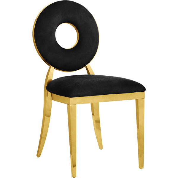 Meridian Carousel Black Velvet Dining Chair IMAGE 1