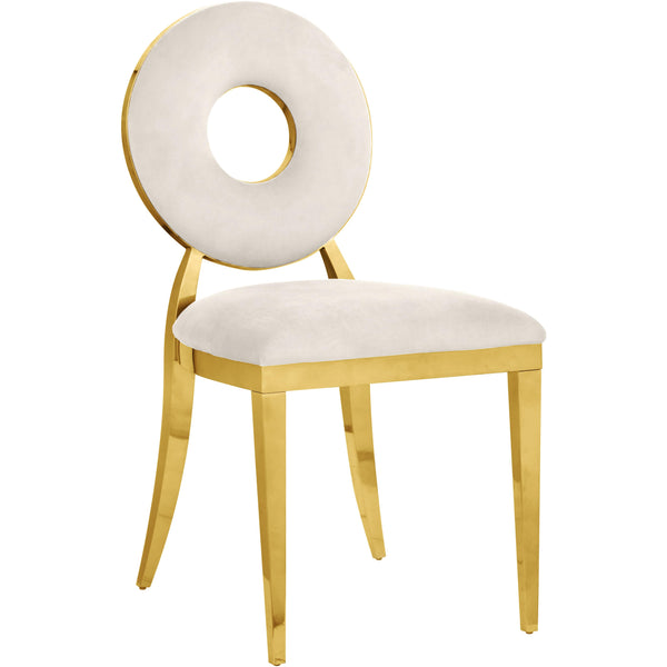 Meridian Carousel Cream Velvet Dining Chair IMAGE 1