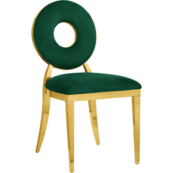 Meridian Carousel Green Velvet Dining Chair IMAGE 1