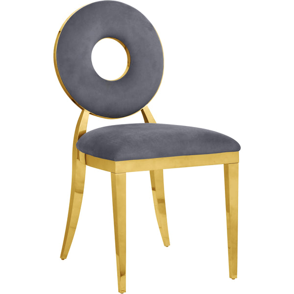 Meridian Carousel Grey Velvet Dining Chair IMAGE 1