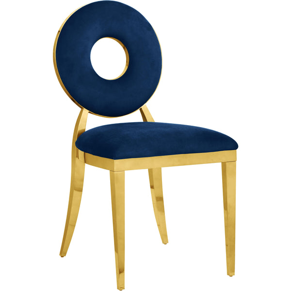 Meridian Carousel Navy Velvet Dining Chair IMAGE 1