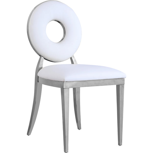 Meridian Carousel White Vegan Leather Dining Chair IMAGE 1