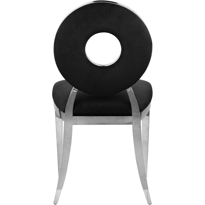 Meridian Carousel Black Velvet Dining Chair IMAGE 4