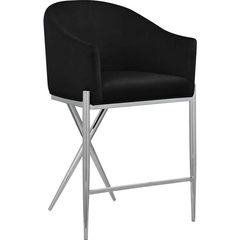 Meridian Xavier Black Velvet Counter Stool IMAGE 1