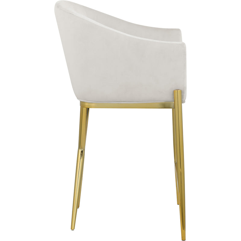 Meridian Xavier Cream Velvet Counter Stool IMAGE 3