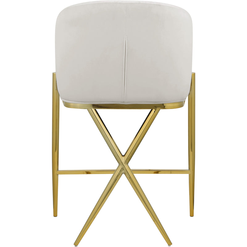 Meridian Xavier Cream Velvet Counter Stool IMAGE 4