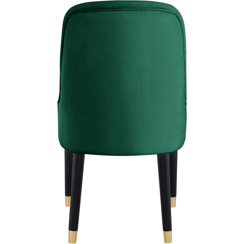 Meridian Omni Green Velvet Dining Chair IMAGE 4