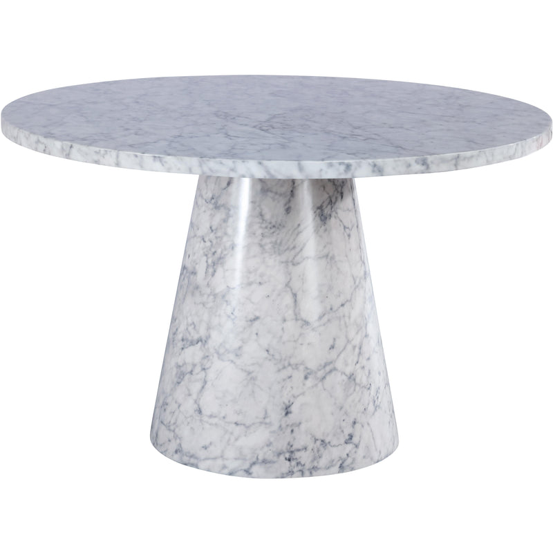 Meridian Omni White Faux Marble Dining Table IMAGE 1