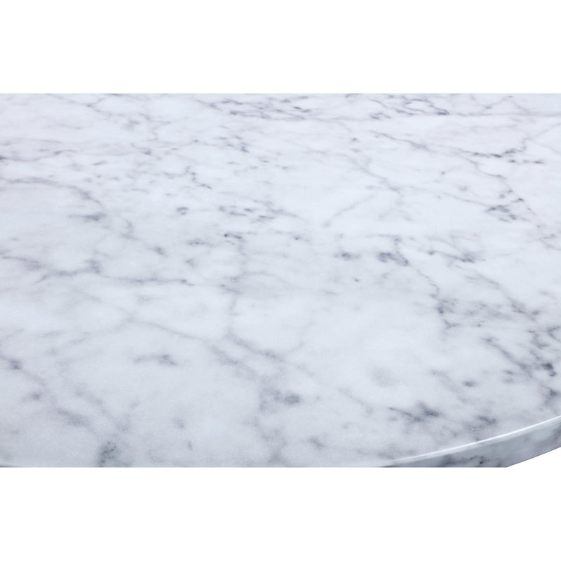 Meridian Omni White Faux Marble Dining Table IMAGE 4