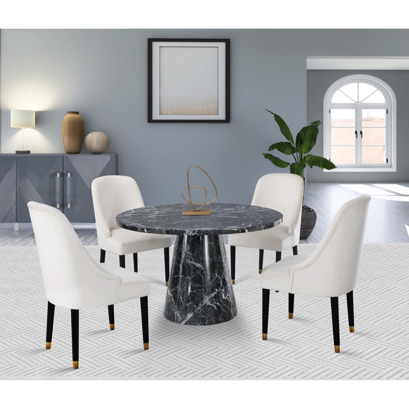 Meridian Omni Black Faux Marble Dining Table IMAGE 5