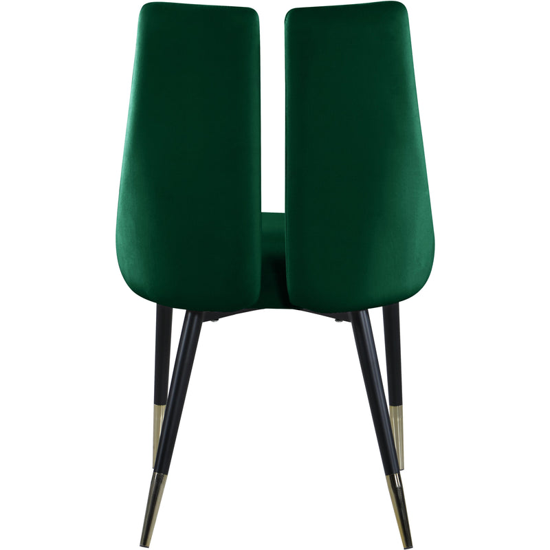 Meridian Sleek Green Velvet Dining Chair IMAGE 4