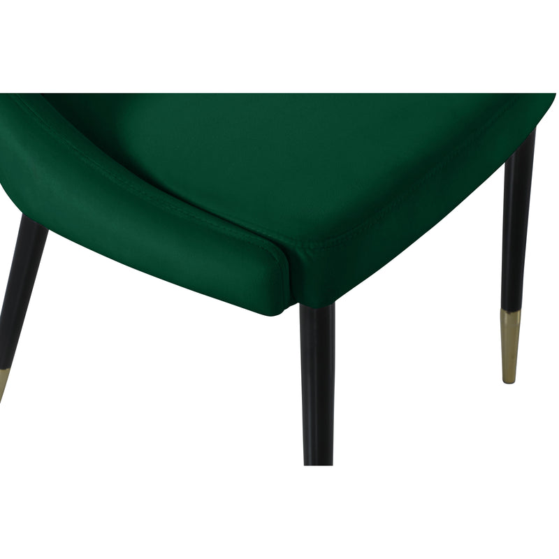 Meridian Sleek Green Velvet Dining Chair IMAGE 5