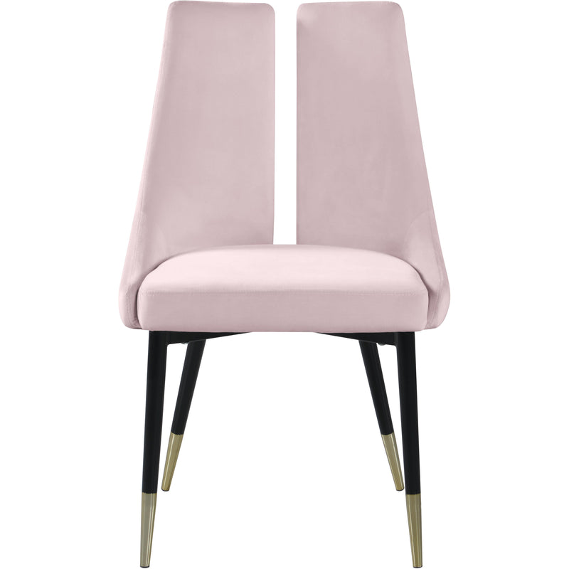 Meridian Sleek Pink Velvet Dining Chair IMAGE 2