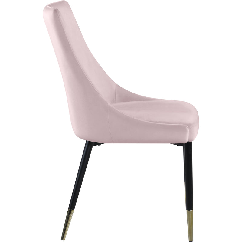 Meridian Sleek Pink Velvet Dining Chair IMAGE 3