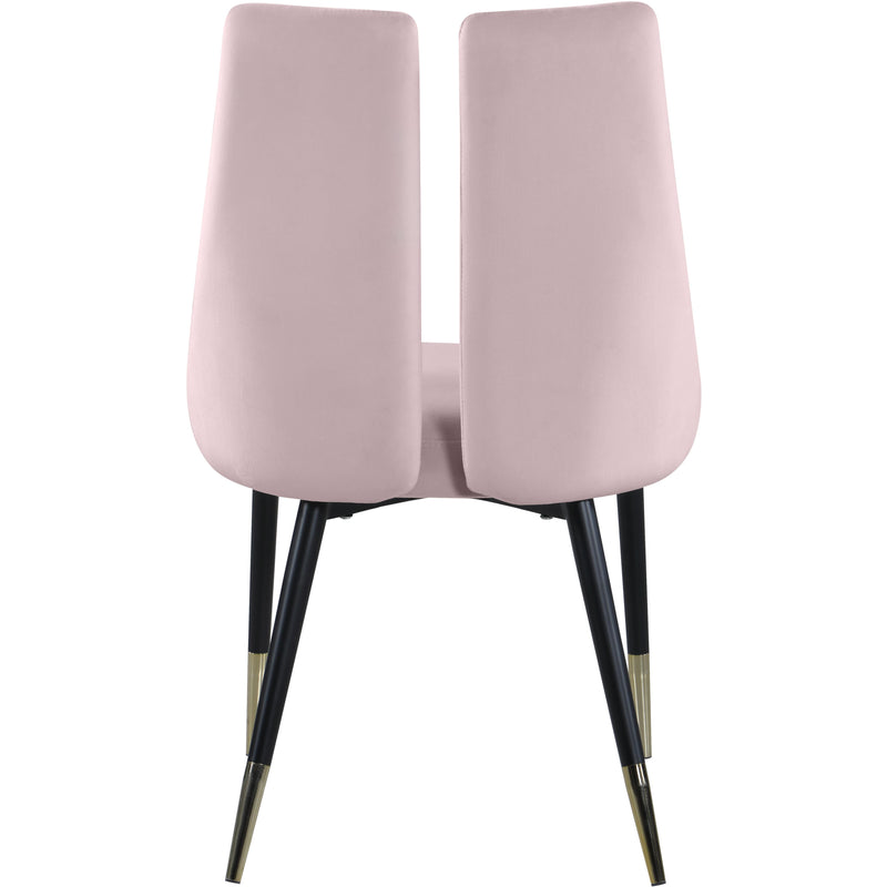 Meridian Sleek Pink Velvet Dining Chair IMAGE 4